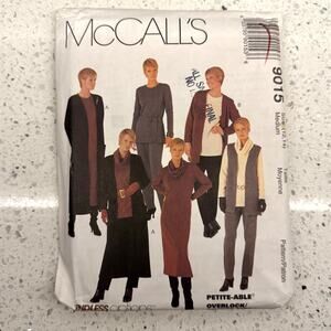 UNCUT Vintage 1990s McCalls 9015 Sewing Pattern Sz S Dress Cardigan Pant Belt